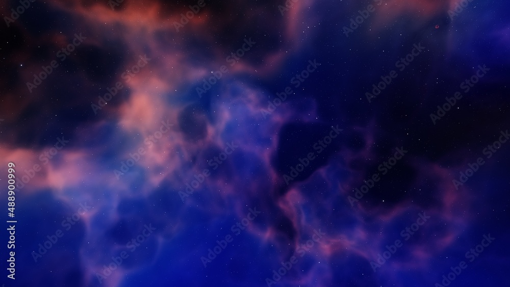 Fototapeta premium nebula gas cloud in deep outer space, science fiction illustrarion, colorful space background with stars 3d render