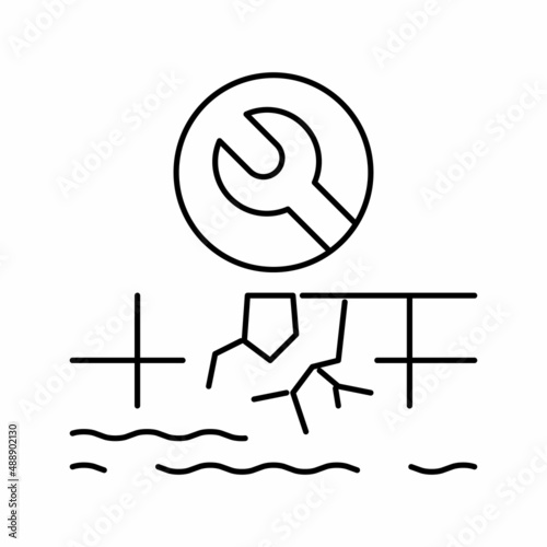 pool repair services line icon vector illustration