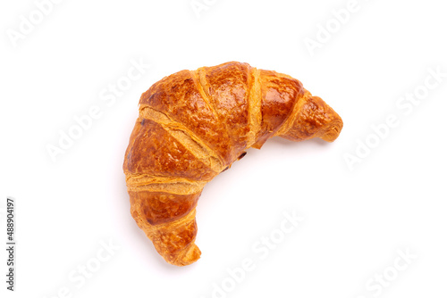 Canvas Print Delicious fresh croissant isolated on white background