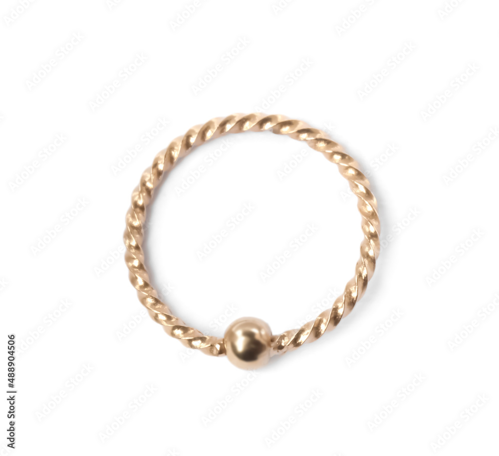 Piercing jewelry. Captive bead ring isolated on white Piercing jewelry. Captive bead ring isolated on white