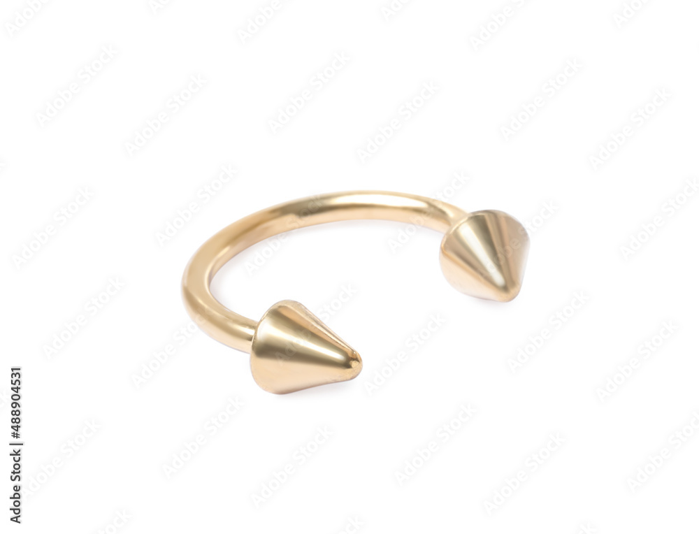 Piercing jewelry. Circular barbell isolated on white Piercing jewelry. Circular barbell isolated on white
