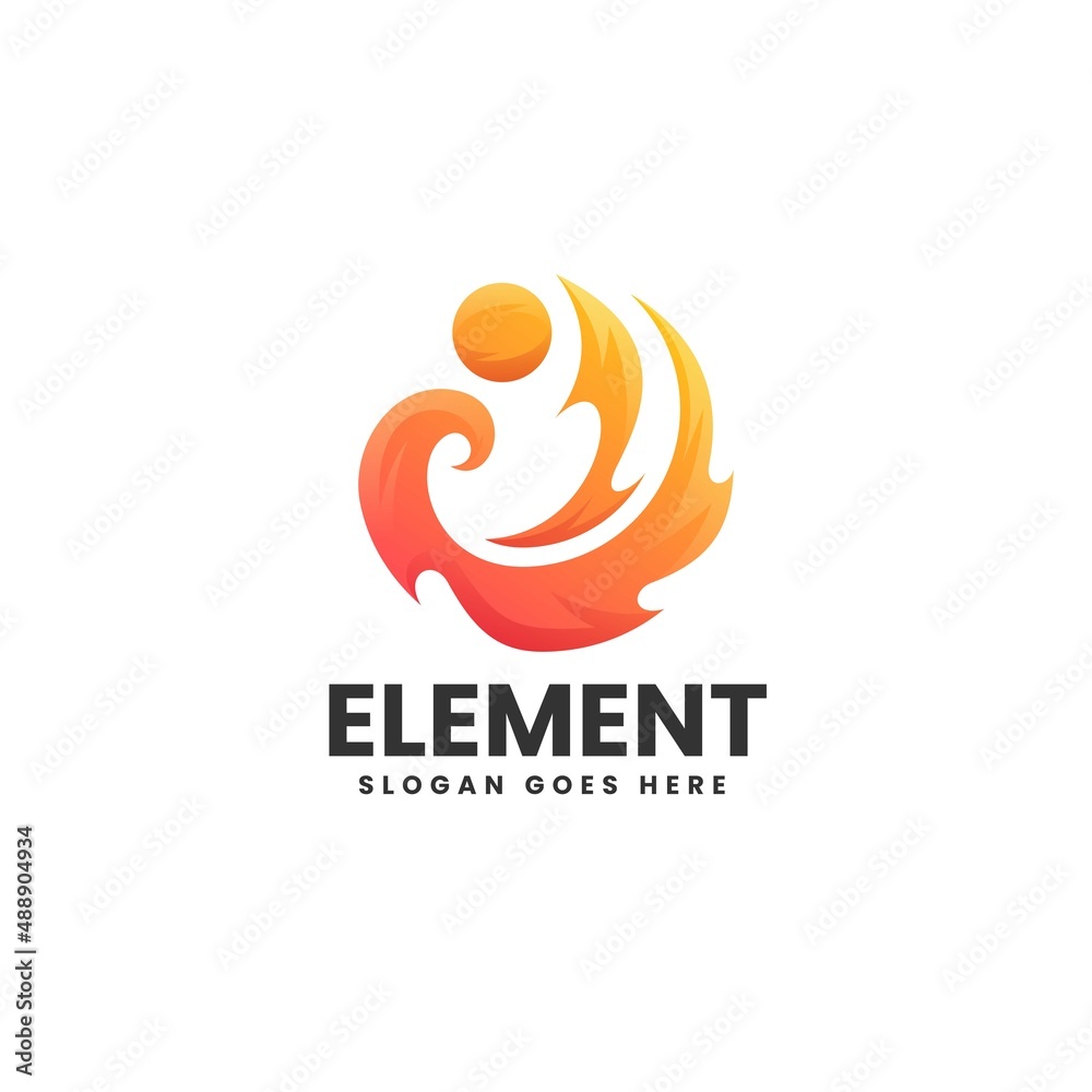 Obraz premium Vector Logo Illustration Abstract Gradient Colorful Style.