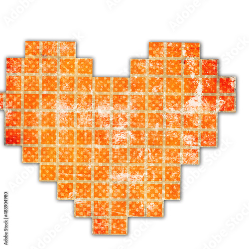 abstract heart made from squares