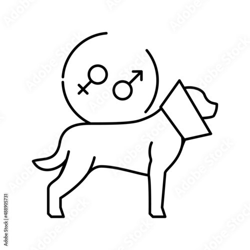 spaying and neutering pet line icon vector illustration
