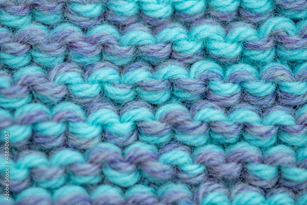 Knitting Knit Stitch in Ice Blue and Lavender