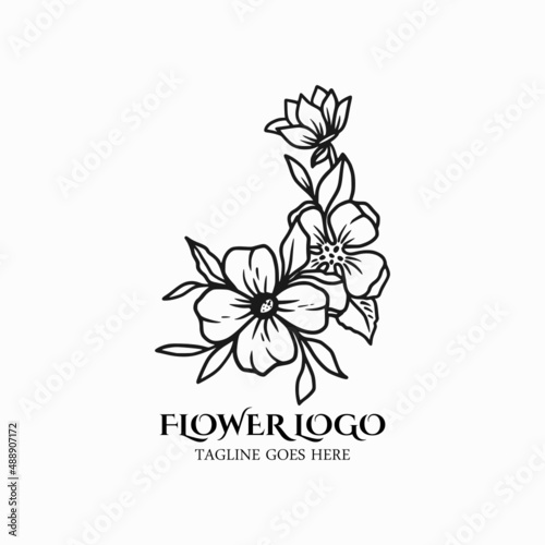 Flower logo vector, beauty flower design icon illustration
