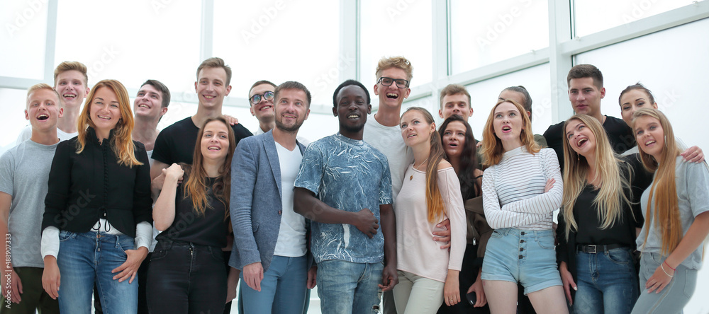 group of successful young people standing together.