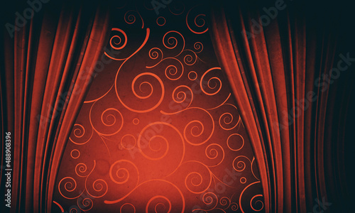 red curtain background