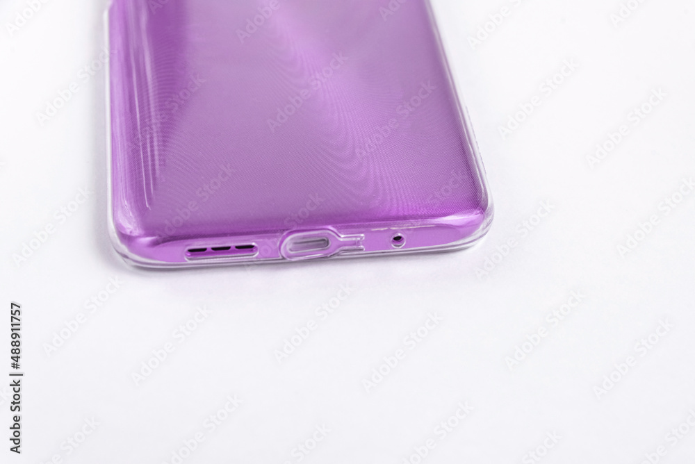 New cell phone over white background New cell phone over white background