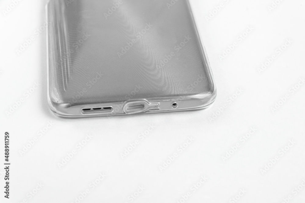 New cell phone over white background New cell phone over white background
