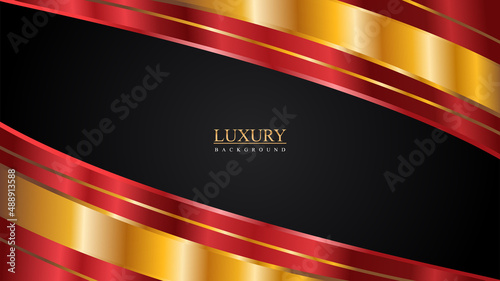 Luxury red gold black shiny abstract background