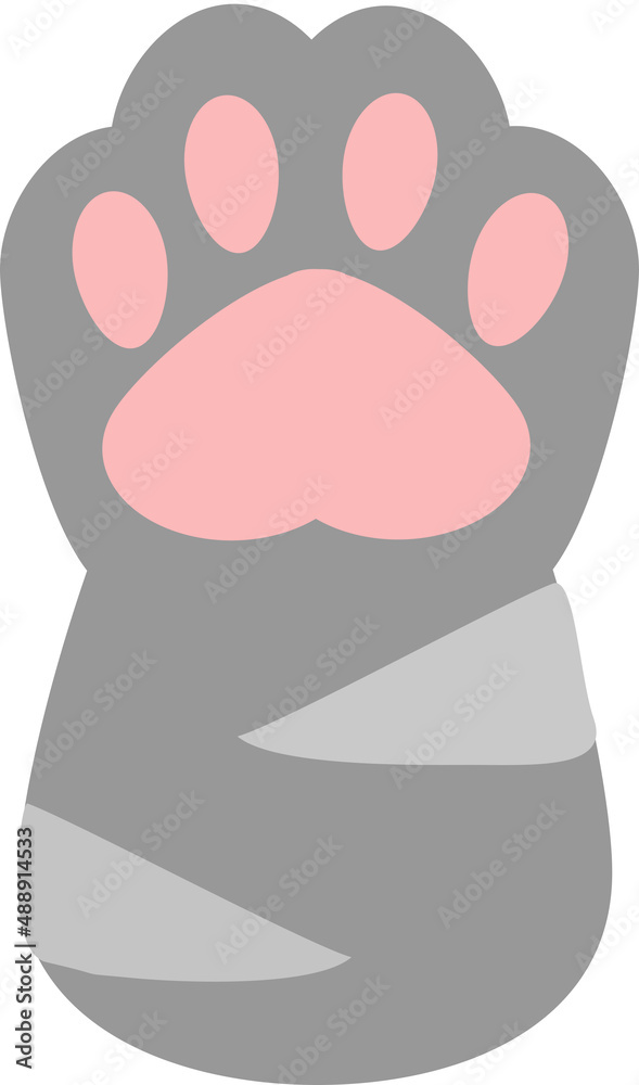 super cute kitten paws with light gray, dark gray and pink colors. super cute kitten paws with light gray, dark gray and pink colors.