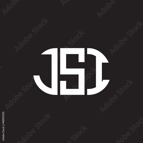 JSI letter logo design on black background. JSI creative initials letter logo concept. JSI letter design.