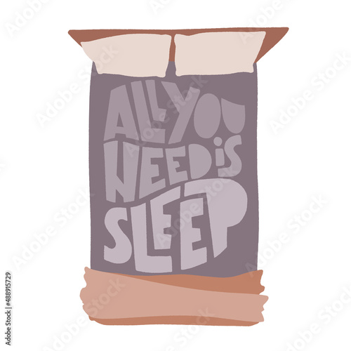 All you need is sleep - vector slogan stylized typography.