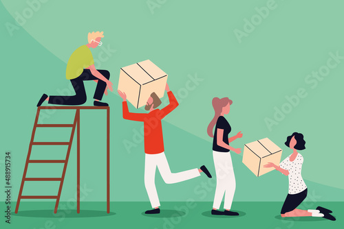people working donation