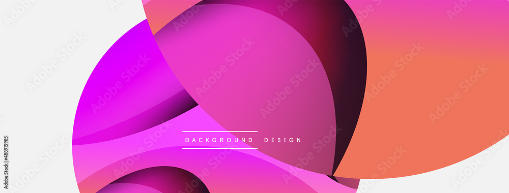Creative geometric wallpaper. Minimal abstract background. Circle and wave composition vector illustration for wallpaper banner background or landing page Creative geometric wallpaper. Minimal abstract background. Circle and wave composition vector illustration for wallpaper banner background or landing page