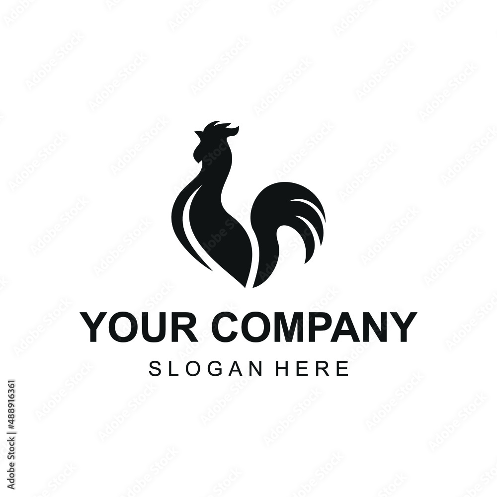 Obraz premium Rooster silhouette logo vector