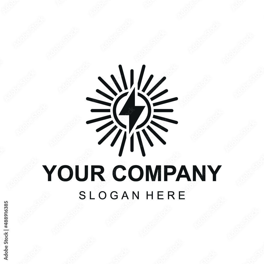 Fototapeta premium Power and shine logo vector. Electrical logo concept