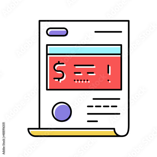 penalty law dictionary color icon vector illustration