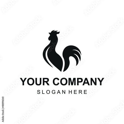 Rooster silhouette logo vector