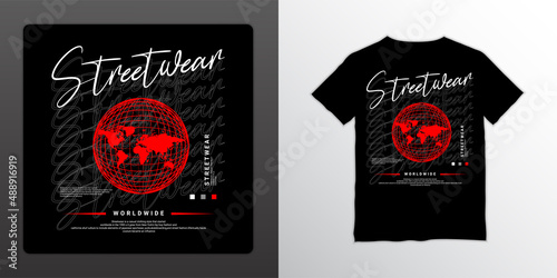 Streetwear t-shirt design, suitable for screen printing, jackets and others