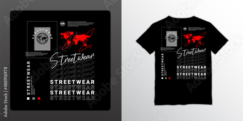 Streetwear t-shirt design, suitable for screen printing, jackets and others