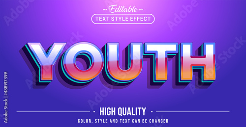 Editable text style effect - Youth text style theme.
