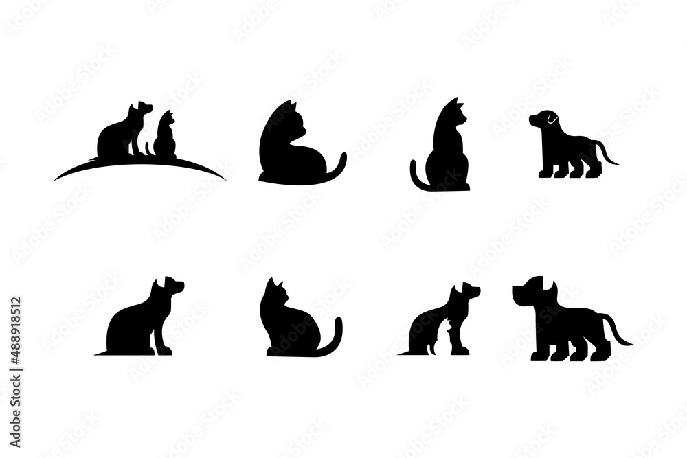cat dog logo icon vector template.