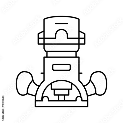 wood router tool line icon vector illustration