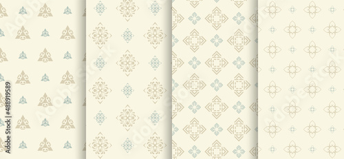 Set of seamless light wallpaper