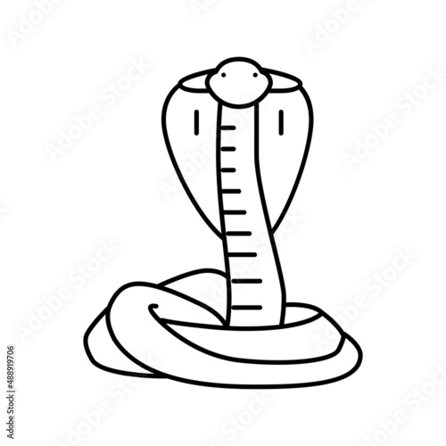 cobra snake line icon vector illustration