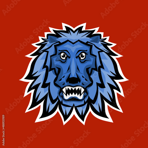 Head lion esports logo  aggressive mascot for your team game