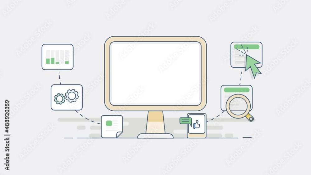 Filled outline 2d animation concept of Digital marketing - Infographic of successful internet marketing process, 4k video clip footage for presentation. Filled outline 2d animation concept of Digital marketing - Infographic of successful internet marketing process, 4k video clip footage for presentation.