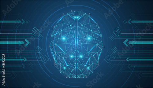 Abstract polygonal brain