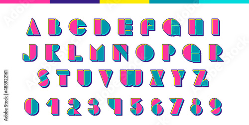 90s 80s Style Geometric Font. Bauhaus Modern Typography. Font for events, promotions, logos, banner, monogram and poster