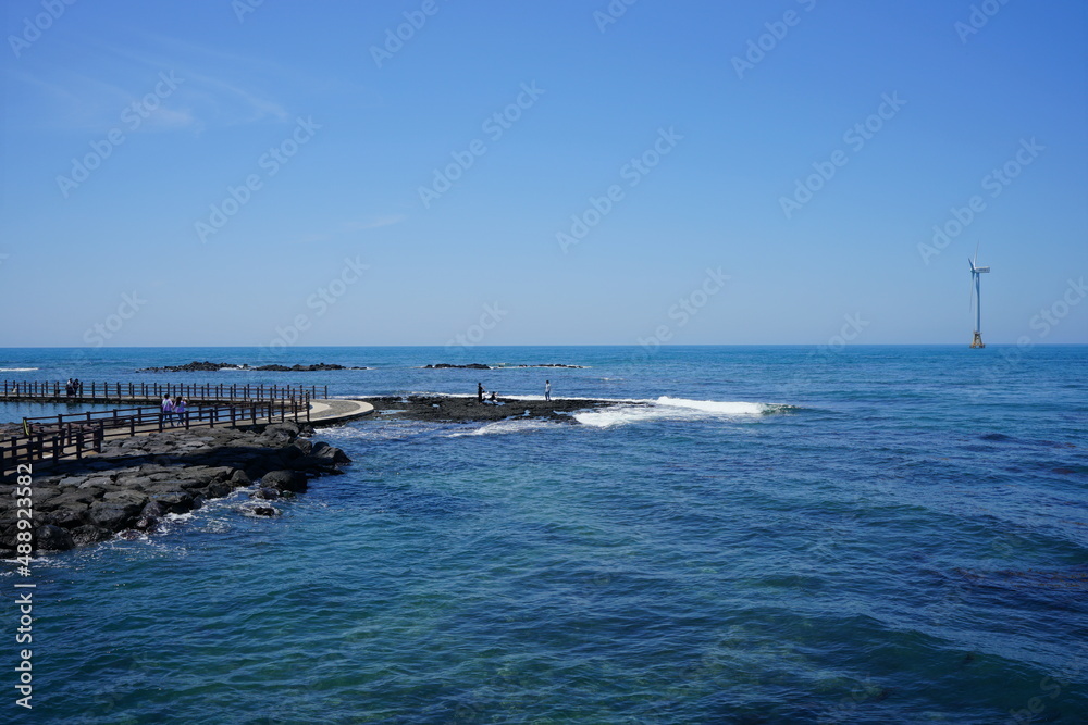 seascape with walkway on the sea