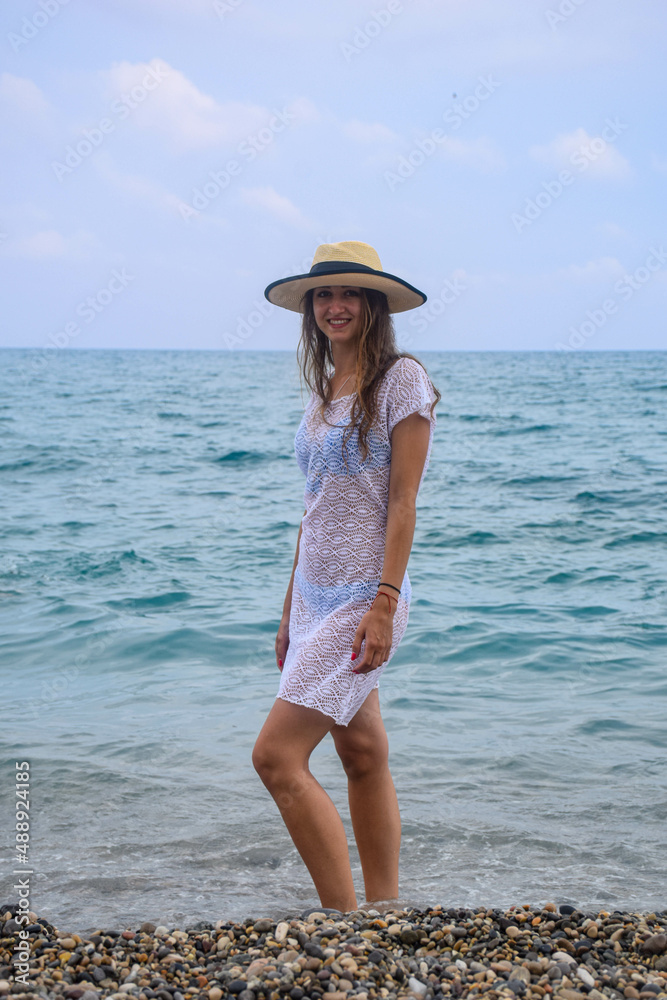 a beautiful girl near the sea a beautiful girl near the sea
