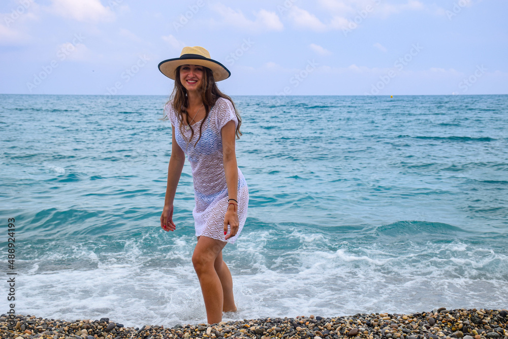 a beautiful girl near the sea 