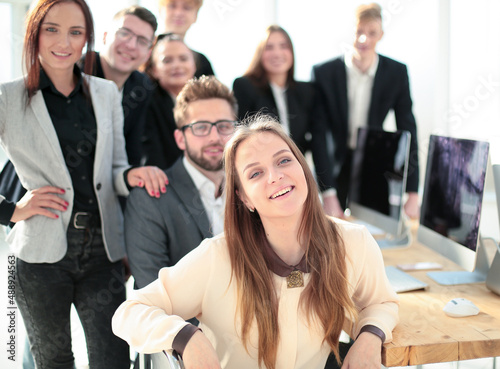 group of diverse office employees in the workplace.