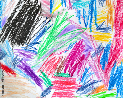 Children's drawing with a pencil. Drawing on paper. Vector graphics. Abstraction, doodles, lines.

