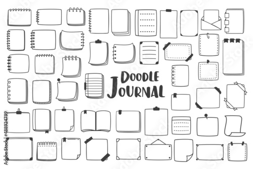 Bullet journal doodle set. hand drawn planner notebook elements photo