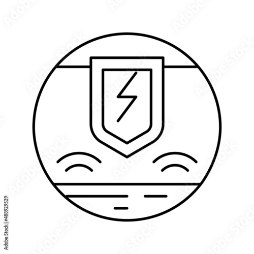 hypersensitivity skin line icon vector illustration