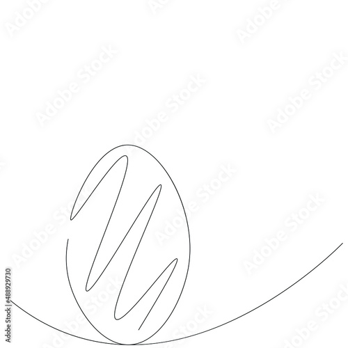 Easter egg silhouette line draw vector illustration