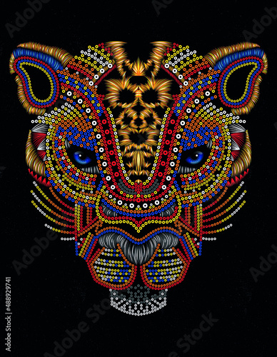 aztec jaguar art huichol