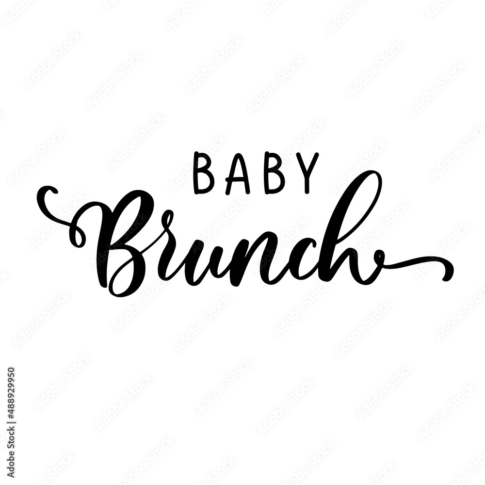 Baby Shower Brunch Invitation. Lettering Party Card template Baby Shower Brunch Invitation. Lettering Party Card template