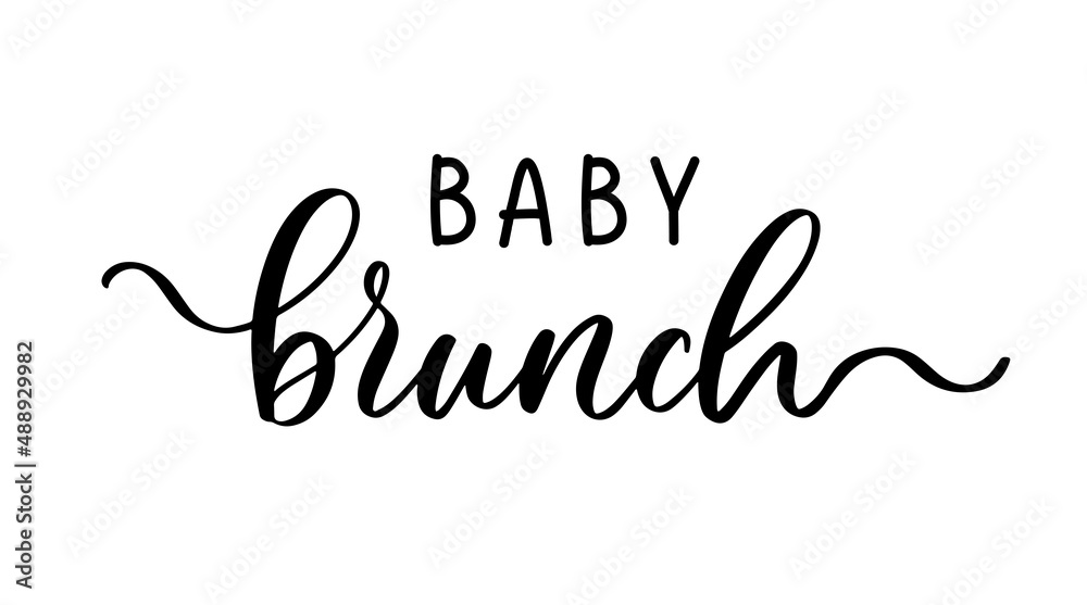 Baby Shower Brunch Invitation. Lettering Party Card template