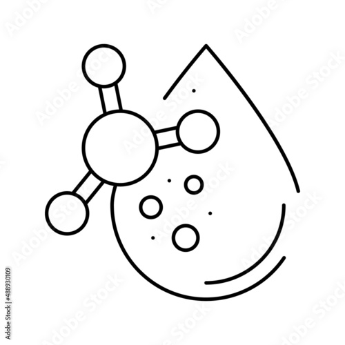 Photos oil keratin drop line icon vector illustration