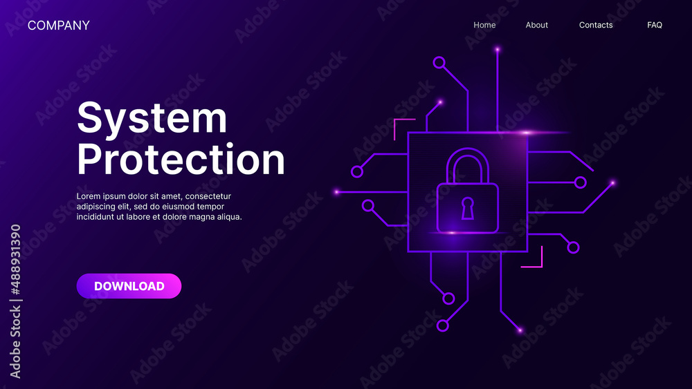 System Protection. Website Page Banner Template. Vector illustration System Protection. Website Page Banner Template. Vector illustration