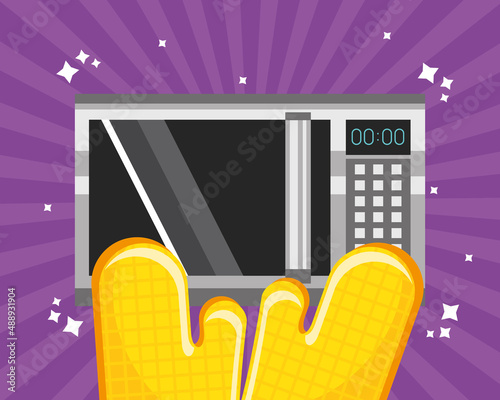 microwave and mittens
