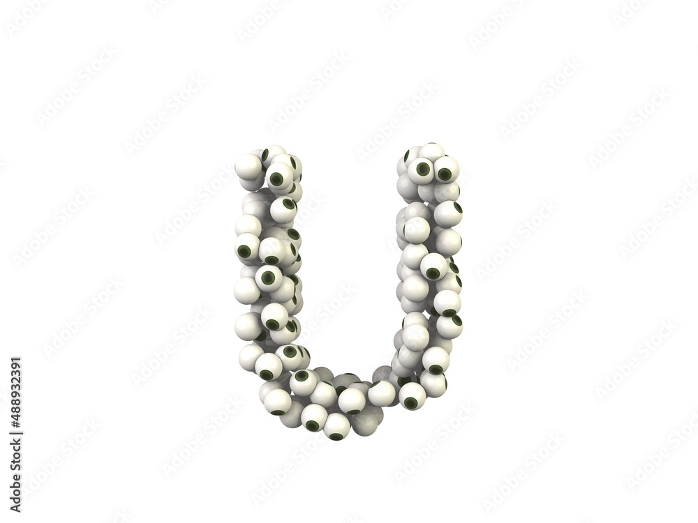 Eye Ball Themed Font Letter U Eye Ball Themed Font Letter U